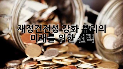 재정건전성 강화: 우리의 미래를 위한 선택
