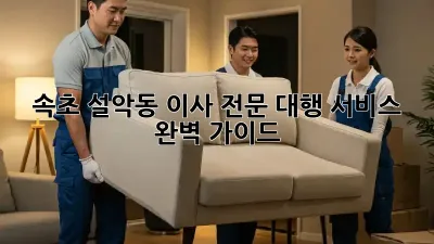 속초 설악동 이사 전문 대행 서비스: 완벽 가이드